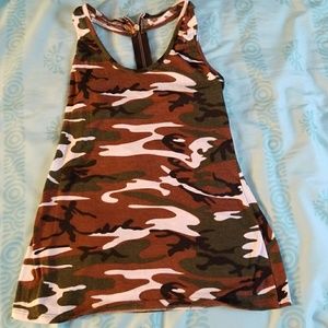 Camo tank cute T back juniors